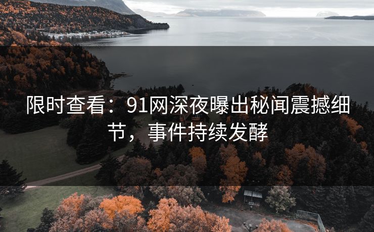 限时查看：91网深夜曝出秘闻震撼细节，事件持续发酵