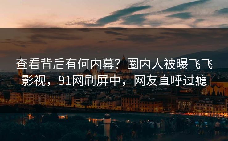 查看背后有何内幕？圈内人被曝飞飞影视，91网刷屏中，网友直呼过瘾