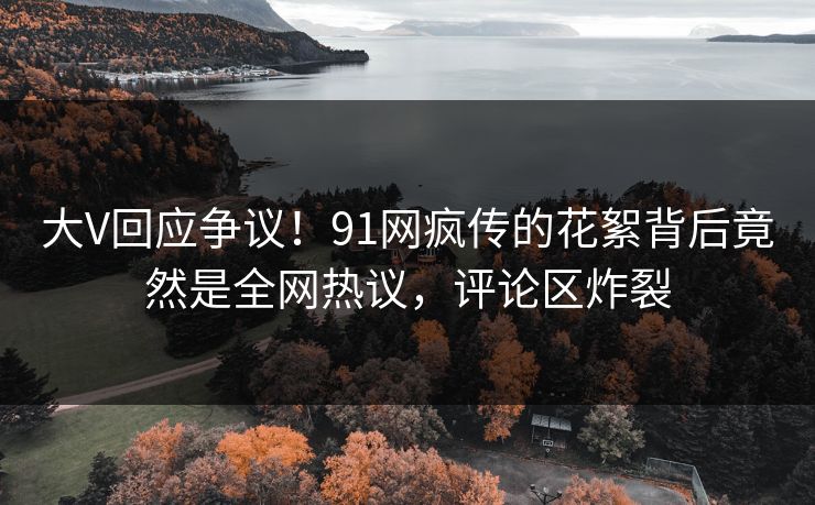 大V回应争议！91网疯传的花絮背后竟然是全网热议，评论区炸裂