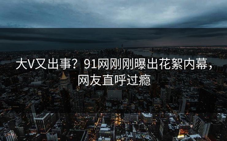 大V又出事？91网刚刚曝出花絮内幕，网友直呼过瘾