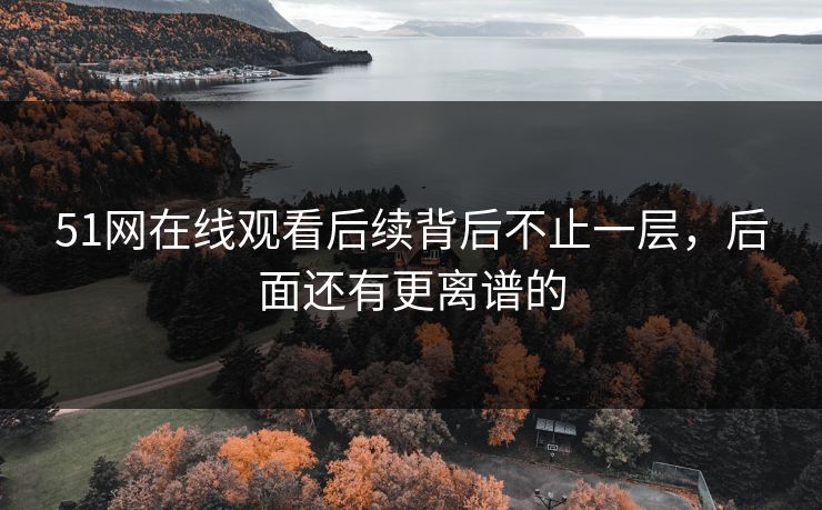 51网在线观看后续背后不止一层，后面还有更离谱的